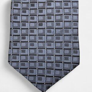 Murano Silk Tie Geometric Cubes Blue Formal Business Dress